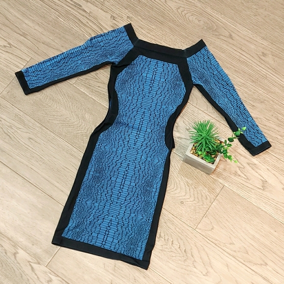Bebe Blue Mini Bodycon Dress size S - Picture 4 of 10